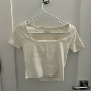 MADEWELL squareneck white ribbed top size S